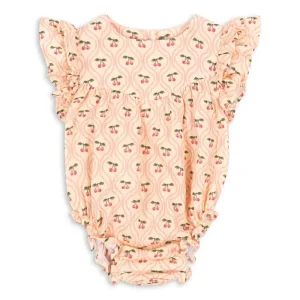 Coco Romper in Cherry Pink by Konges Sljd - Last Ones In Stock - 0-3 Months