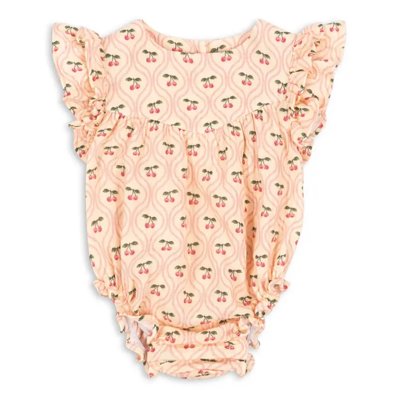 Coco Romper in Cherry Pink by Konges Sljd - Last Ones In Stock - 0-3 Months