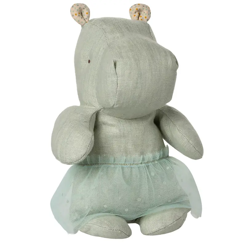Safari Friends Hippo With A Skirt (Small 23cm) in Mint by Maileg