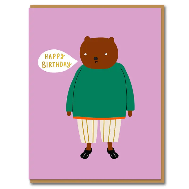 Bear Birthday Greetings Card by Aless Baylis for 1973