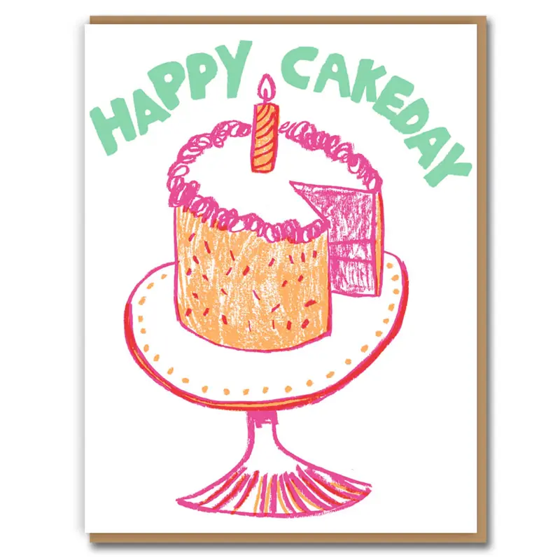 Birthday Cakeday Greetings Card by Egg Press for 1973