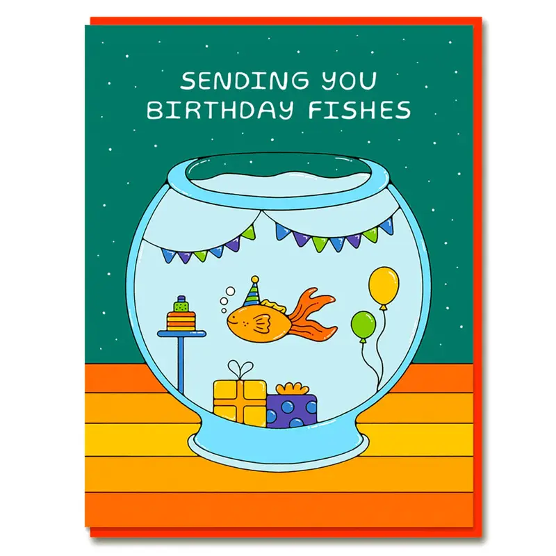 Birthday Fish Greetings Card by Bailey Crouch for 1973