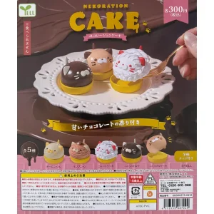 Cat Decoration Cake With Chocolate Scent Gachapon Capsule Collectible by Yell Japan