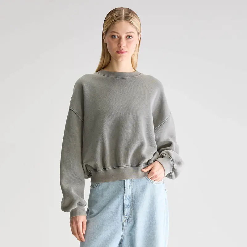 Fancy Cropped Crewneck Sweatshirt in Black Sand by Bellerose