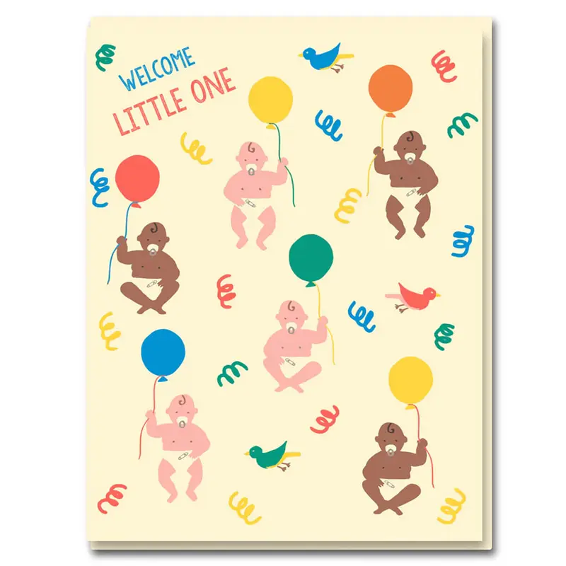Floating Babies Greetings Card by Emma Cooter for 1973