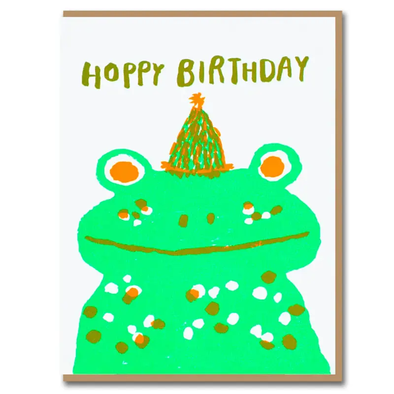 Frog Hoppy Birthday Greetings Card by Egg Press for 1973
