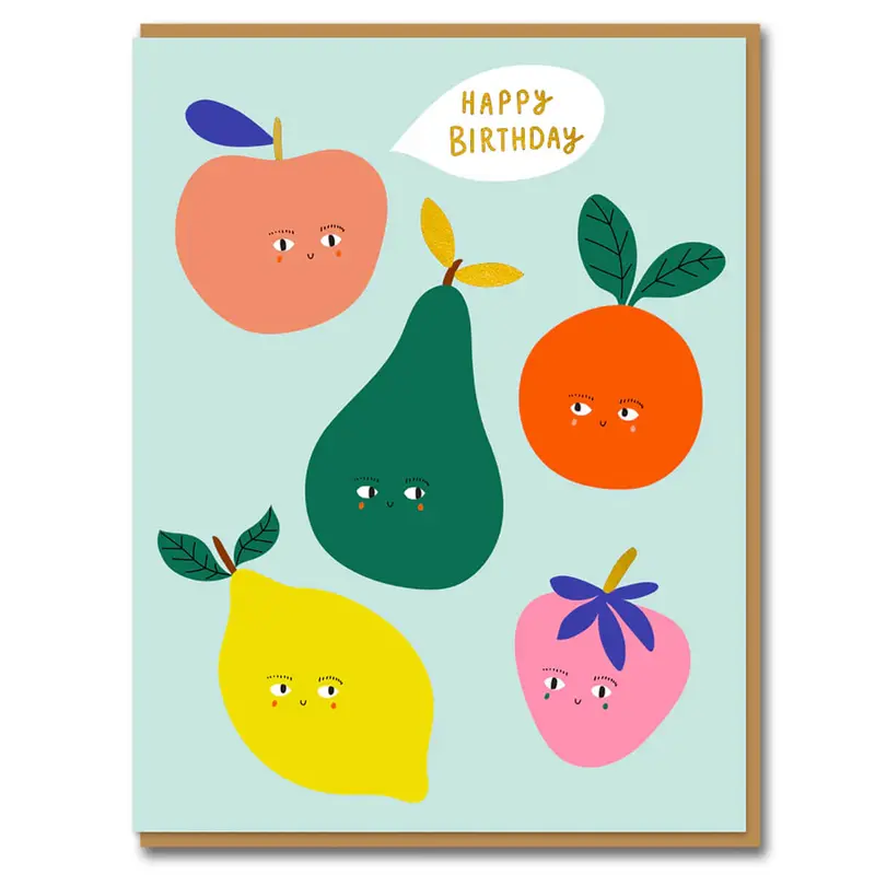 Fruit Birthday Greetings Card by Aless Baylis for 1973