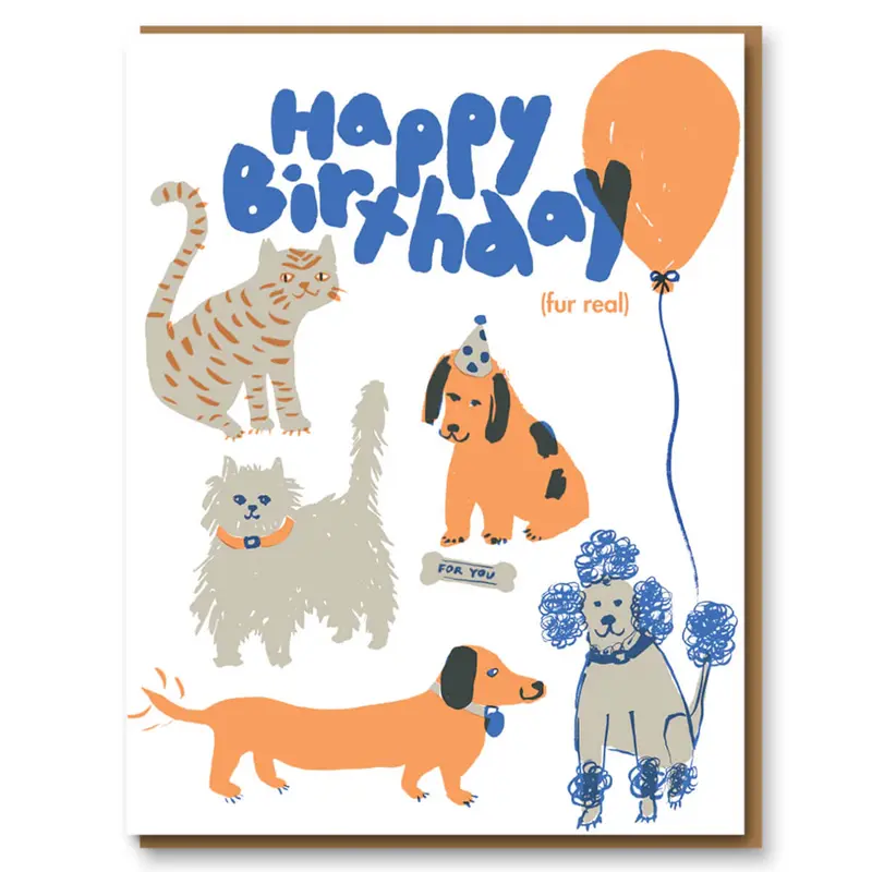 Happy Birthday Fur Real Greetings Card by Egg Press for 1973