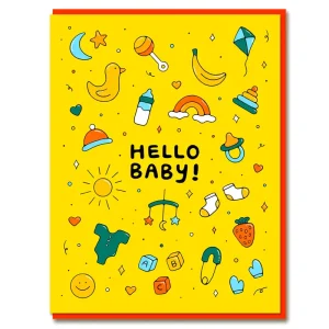 Hello Baby Greetings Card by Bailey Crouch for 1973