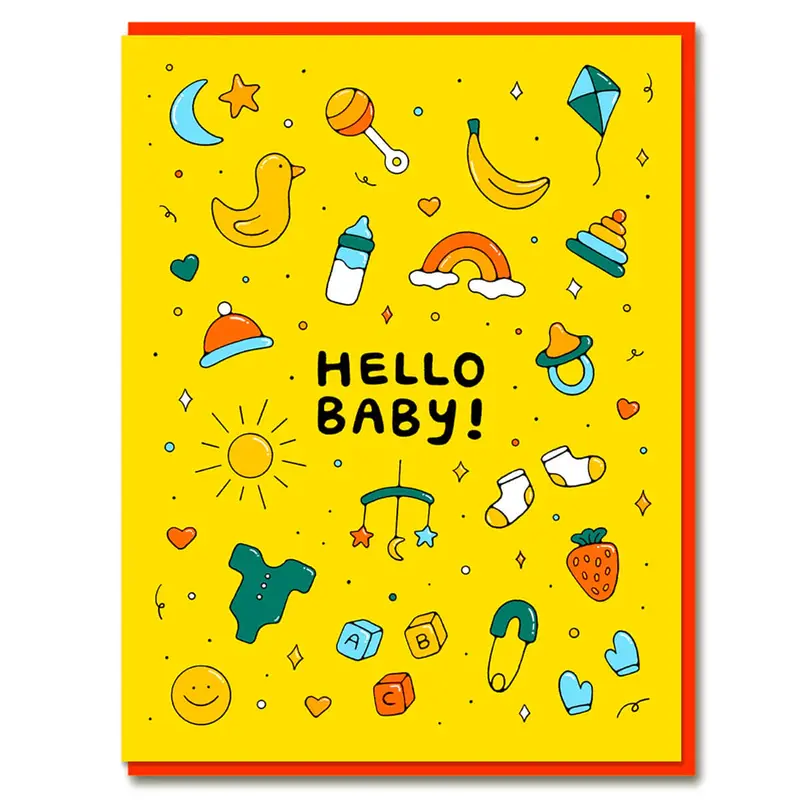 Hello Baby Greetings Card by Bailey Crouch for 1973