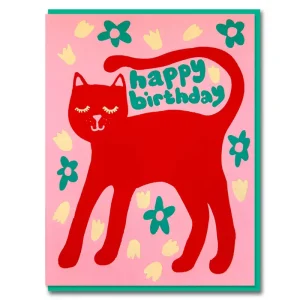 Joyful Birthday Cat Greetings Card by Emma Emmerson for 1973