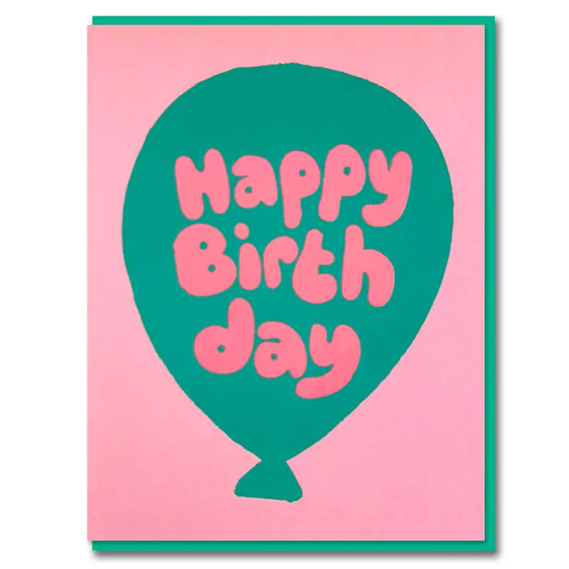 Joyful Green Balloon Greetings Card by Emma Emmerson for 1973