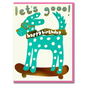 Joyful Skate Dog Greetings Card by Emma Emmerson for 1973