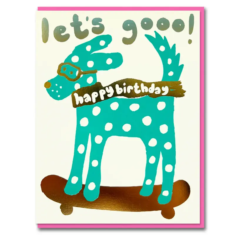 Joyful Skate Dog Greetings Card by Emma Emmerson for 1973