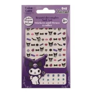 Kuromi Nail Art Stickers and Rhinestones by Take Care