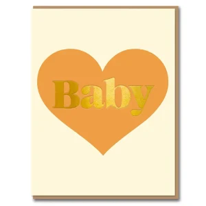 New Baby Greetings Card in Peach by 1973