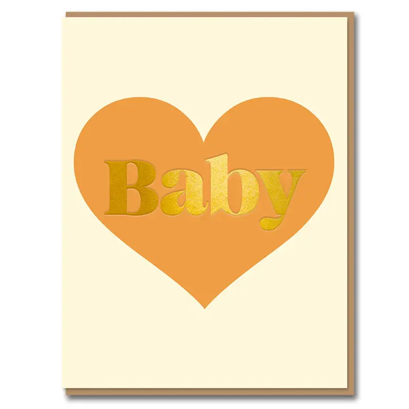 New Baby Greetings Card in Peach by 1973
