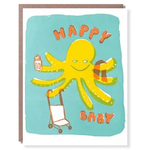 Octopus Baby Greetings Card by Egg Press for 1973