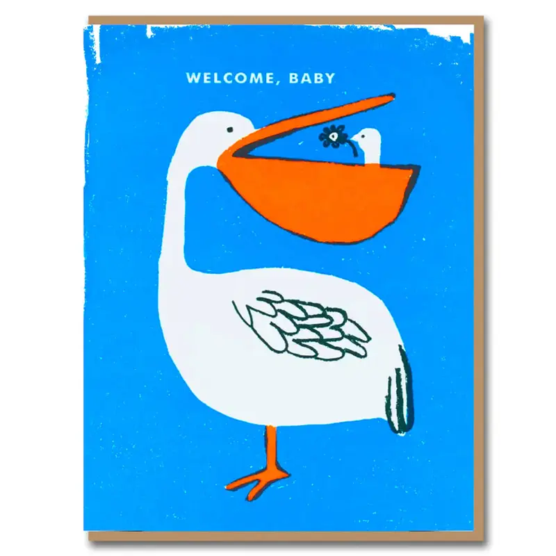 Pelican Baby Congrats Greetings Card by Egg Press for 1973