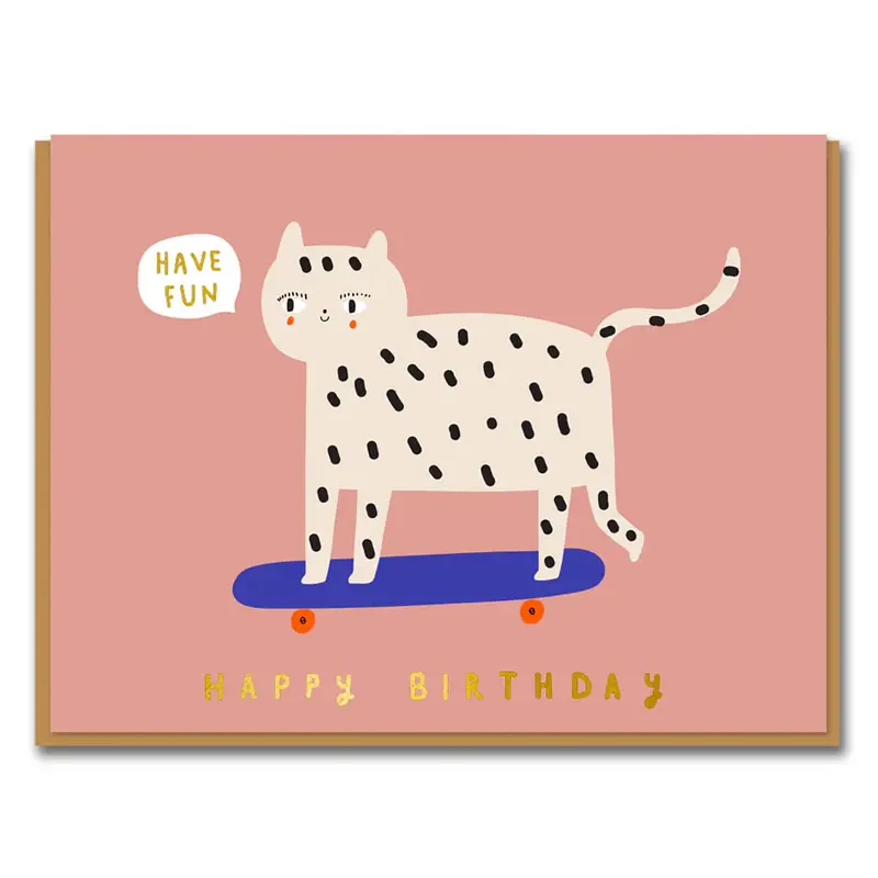 Snow Leopard Birthday Greetings Card by Aless Baylis for 1973