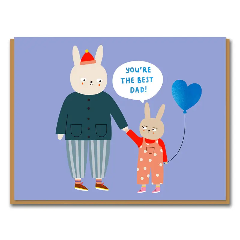 The Best Bunny Dad Greetings Card by Aless Baylis for 1973