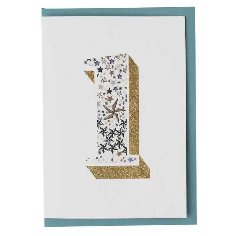 Age 1 Greetings Card in Adelajda's Wish Liberty Print by The Charming Press