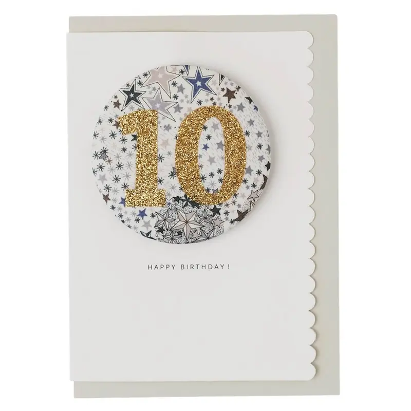 Age 10 Badge Greetings Card in Adelajda's Wish Liberty Print by The Charming Press