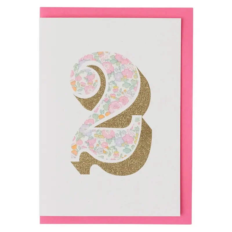 Age 2 Greetings Card in Betsy Ann Liberty Print by The Charming Press