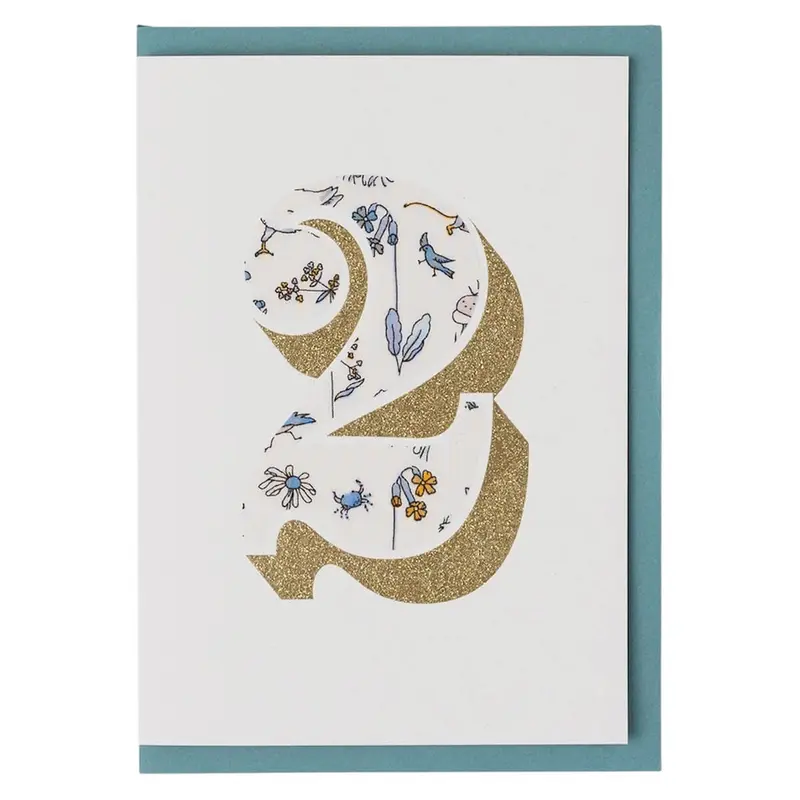 Age 2 Greetings Card in Theo Liberty Print by The Charming Press