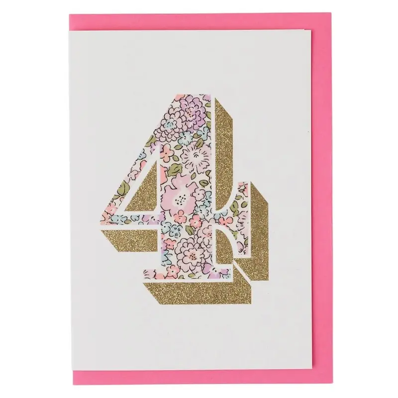 Age 4 Greetings Card in Michelle Liberty Print by The Charming Press
