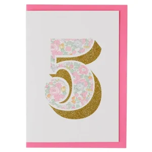 Age 5 Greetings Card in Betsy Ann Liberty Print by The Charming Press