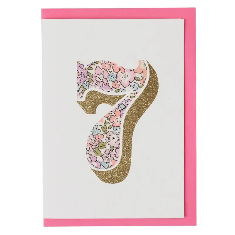 Age 7 Greetings Card in Michelle Liberty Print by The Charming Press