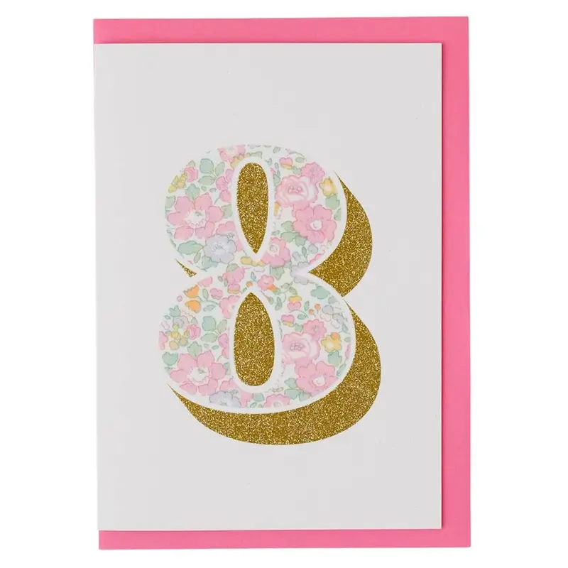 Age 8 Greetings Card in Betsy Ann Liberty Print by The Charming Press