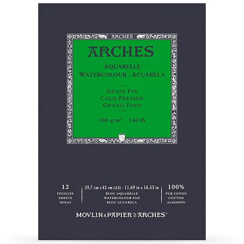 Arches Cold Pressed Watercolour Pad in A3 by R.K Burt