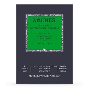 Arches Cold Pressed Watercolour Pad in A4 by R.K Burt