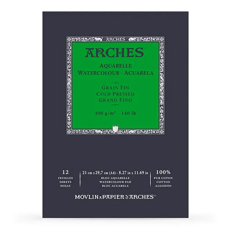 Arches Cold Pressed Watercolour Pad in A4 by R.K Burt