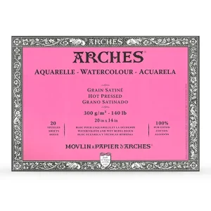 Arches Hot Pressed Watercolour Block in 14x20" by R.K Burt