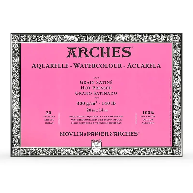 Arches Hot Pressed Watercolour Block in 14x20" by R.K Burt