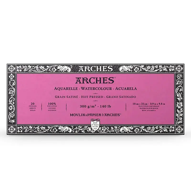 Arches Hot Pressed Watercolour Block in 4x10" by R.K Burt