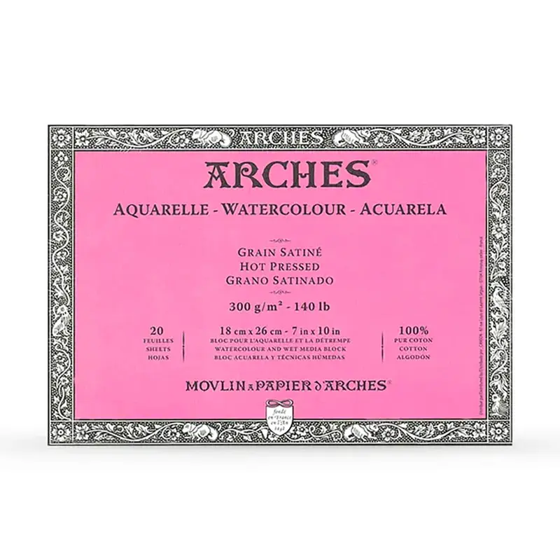 Arches Hot Pressed Watercolour Block in 7x10" by R.K Burt