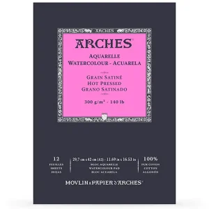 Arches Hot Pressed Watercolour Pad in A3 by R.K Burt