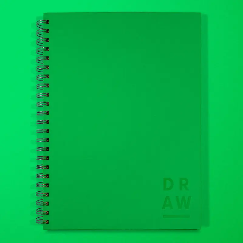 Blank Canvas A4 Spiral Bound Sketchbook in Green by 1973