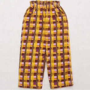 Camp Pant in Plum Watercolour Plaid by Misha & Puff - Last Ones In Stock - 6-10 Years