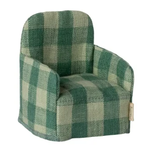 Chair for Mouse in Green Check by Maileg