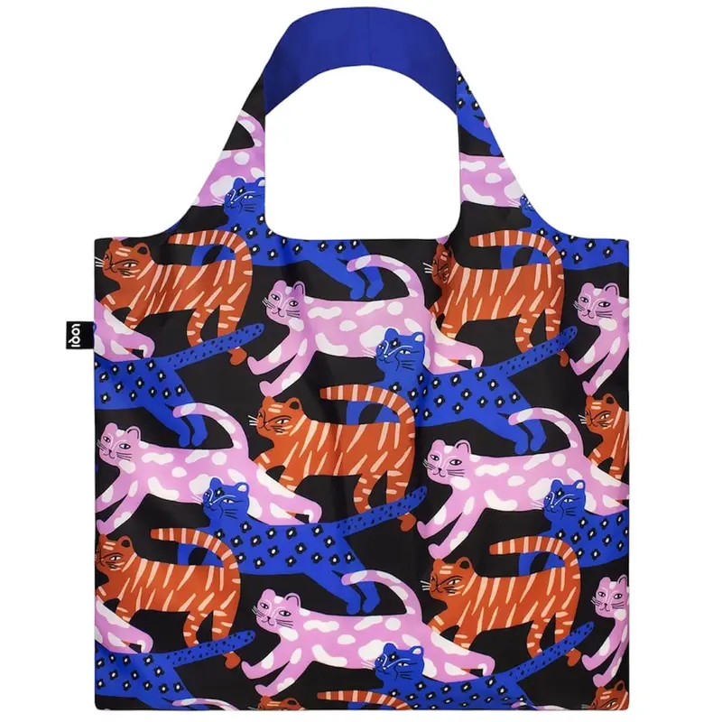 Glitter Power Cats Recycled Shopping Bag by Loqi