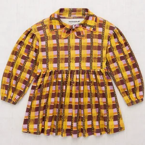 Junior Scout Dress in Plum Watercolour Plaid by Misha & Puff