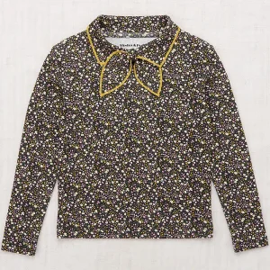 Junior Scout Top in Carbon / Periwinkle Mini Floral by Misha & Puff