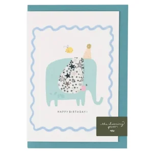 Liberty Elephant Birthday Greetings Card in Adelajda's Wish Liberty Print by The Charming Press