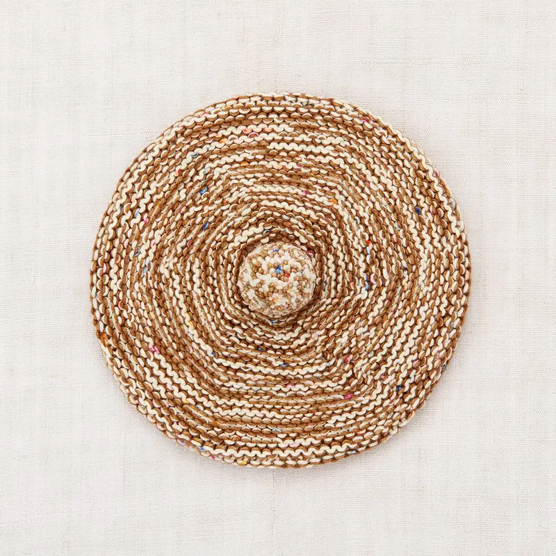 Marl Beret in Acorn And Lollipop Confetti Marl by Misha & Puff