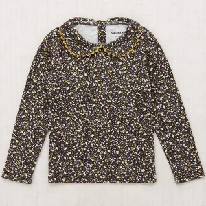 Rickrack Peter Pan Top in Carbon / Periwinkle Mini Floral by Misha & Puff